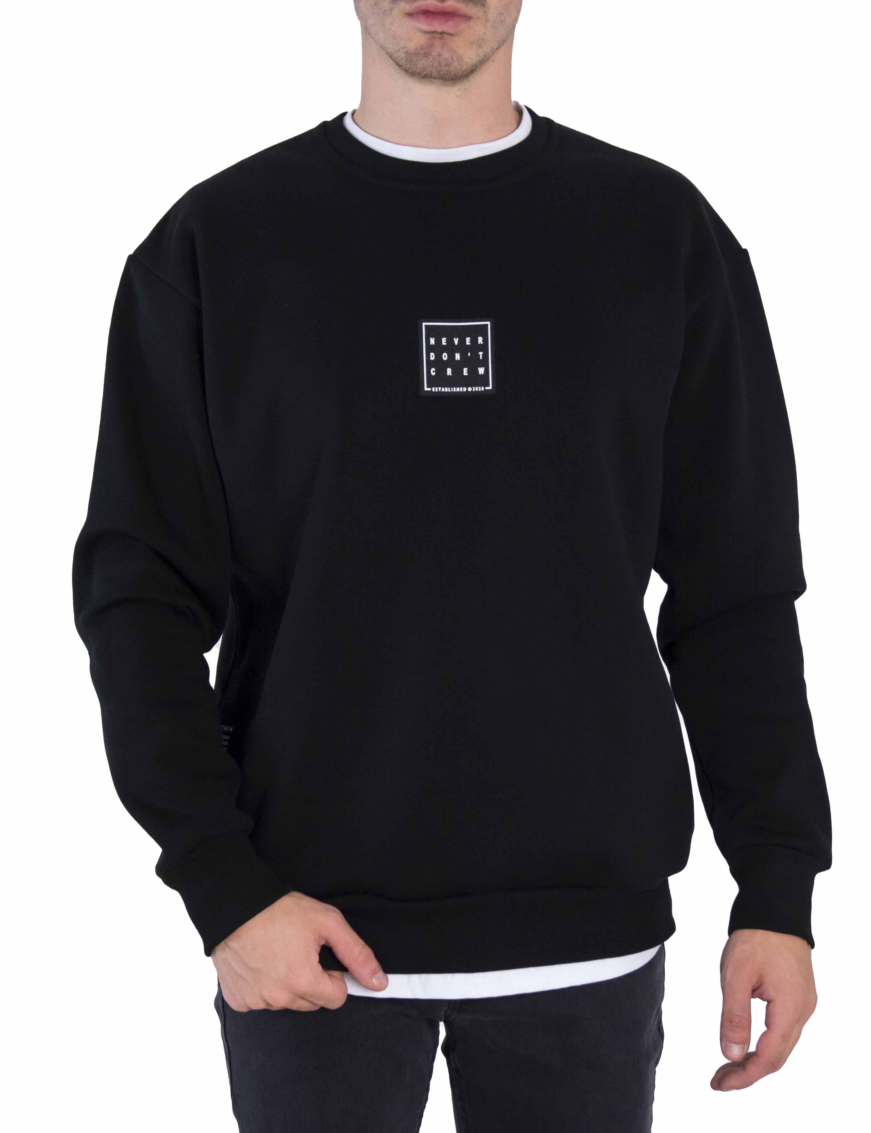 NDC ανδρικό μαύρο φούτερ με τύπωμα 2311120B φωτογραφία